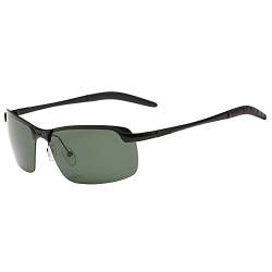 Sanwood Modische Herren-Sonnenbrille Gr. Einheitsgröße, Schwarzer Rahmen&grüne Linse von SANWOOD