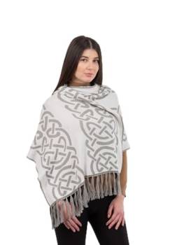 SAOL Traditioneller keltischer Knotentuch für Damen, 100 % ägyptische Baumwolle, Harbor Grey, Einheitsgröße von SAOL
