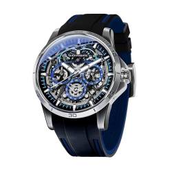 SAPPHERO Herrenuhr Wasserdicht Blau-Schwarz Silikon Uhren für Männer Analog Leuchtend Datum Lässig Armbanduhr Geschenke für Männer von SAPPHERO