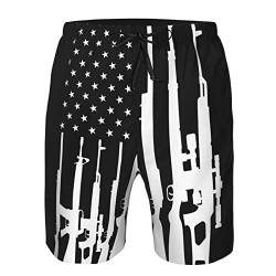 SARA NELL Herren Merica Eagle America Atmungsaktive Beach Board Shorts, Badehose, schnell trocknend - Weiß - X-Large von SARA NELL