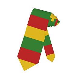 SARA NELL Rasta Herren Krawatte Reggae Rasta-Flagge Rot Gelb Grün Krawatte, Fun Print Woven Slim Neck Krawatten für Männer von SARA NELL