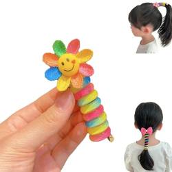Colorful Telephone Wire Hair Bands for Kids, Spiral Hair Ties Phone Cord Multicolor Ponytail Braids Fixed Spiral Hair Rope Accessory (sunflower) von SARUEL