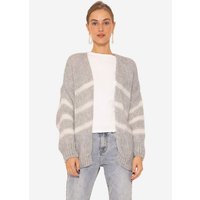 SASSYCLASSY Cardigan Oversize Strickjacke Damen aus weichem Grobstrick Lässiger Strick Cardigan mit Streifen, Made in Italy von SASSYCLASSY