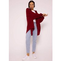 SASSYCLASSY Longbluse Oversize Musselin Bluse Damen Langarm Hemdbluse lang aus Baumwolle mit V-Ausschnitt, One Size (Gr. 36-48) von SASSYCLASSY