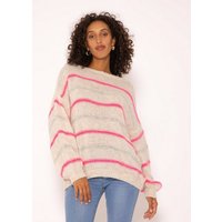 SASSYCLASSY Strickpullover Oversize Pullover Damen aus weichem Grobstrick Lässiger Strickpullover mit weitem Rundhalsausschnitt Made in Italy von SASSYCLASSY