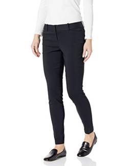 SATINATO Damen Straight Pants Stretch Slim Skinny Solid Hose Casual Business Office, Schwarz, 32 von SATINATO
