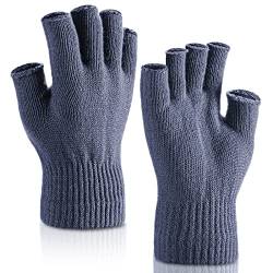 SATINIOR 2 Paar Fingerlose Handgelenk Handschuhe Halbe Handschuhe Fingerlose Fäustlinge für Erwachsene und Kinder (Dunkelgrau) von SATINIOR
