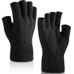 SATINIOR 2 Paar Handgelenk Fingerlose Handschuhe Halbe Handschuhe Fingerlose Handschuhe für Erwachsene und Kinder (Schwarz) von SATINIOR