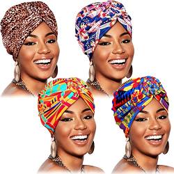 SATINIOR 4 Stücke Afrikanische Kopfbedeckung Turban (Cooler Stil) von SATINIOR