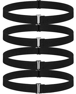 SATINIOR 4er-Pack unsichtbarer Damengürtel, elastischer Stretch-Taillengürtel mit flacher Schnalle, Schwarz, S von SATINIOR