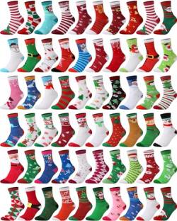 SATINIOR 60 Paar Kinder Weihnachten Socken Bunte Lustige Weihnachtssocken Geschenke Warme Wintersocken (4-6 Jahre) von SATINIOR