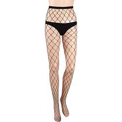 SATINIOR Netzs Kreuz Netzstrümpfe Netz Strumpfhose mit Hoher Taille und Strumpfhose für Frauen (Schwarz) von SATINIOR