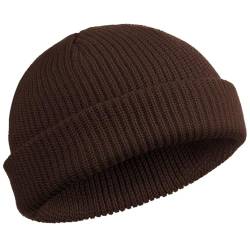 SATINIOR Trawler Beanie Watch Hat Roll-up Edge Skullcap Fisherman Beanie für Männer Frauen, Dunkelbraun, Einheitsgr��e von SATINIOR