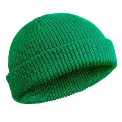 SATINIOR Trawler Beanie Watch Hut Rollup Edge Schädeldecke Fisherman Winter Beanie Hut Unisex (Leichter Smaragd) von SATINIOR