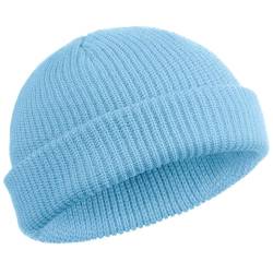 SATINIOR Trawler Mütze Beanie Uhrenhut Rollkante Schädelkappe (Hellblau) von SATINIOR