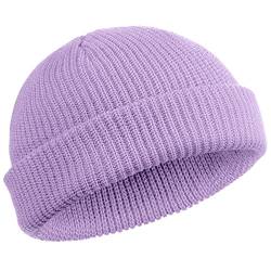 SATINIOR Trawler Mütze Beanie Uhrenhut Rollkante Schädelkappe (Taro Lila) von SATINIOR