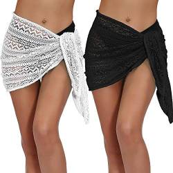 Satinior Damen Sarong Pareo Wrap Beachwear Badeanzug Spitze Sommer Bikini Überzieher - mehrfarbig - Small von SATINIOR