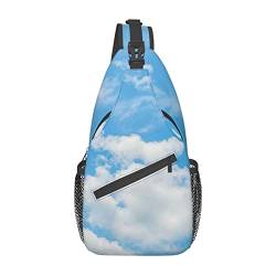 Rucksack mit blauem Himmel-Druck, leicht, faltbar, Umhängetasche, wasserabweisend, Schulterrucksack für den täglichen Gebrauch, Schwarz , Einheitsgröße von SATUSA