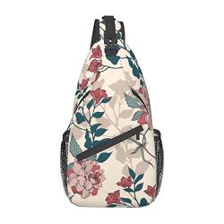 Rucksack mit rosa Blumen und Blättern, leicht, faltbar, Umhängetasche, wasserabweisend, Schulterrucksack für den täglichen Gebrauch, Schwarz , Einheitsgröße von SATUSA