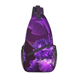 Schulter-Rucksack, leicht, faltbar, mit Schmetterlingsmotiv, Violett, Schwarz , Einheitsgröße von SATUSA