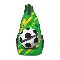 Sport-Ball-Rucksack mit Fußballdruck, leicht, faltbar, Umhängetasche, wasserabweisend, Schulterrucksack für den täglichen Gebrauch, Schwarz , Einheitsgröße von SATUSA