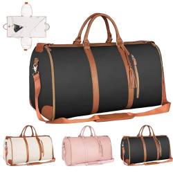 Zentotex Foldable Travel Bag, Zentotex Foldable Travel Bag with Wheels,Lucshy Travel Bag,High Capacity Folding Suit Luggage,Convertible Garment Weekender Bag for Travel (Black) von SATUSA