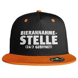 SAUFCOUNTER MARK YOUR DRINKS Bierannahmestelle Snapback Cap lustige Snapback mit Trinkspruch Malle besoffen hacke dicht voll Saufen Bier Alkohol Party (9 Farbvarianten), Farbe: Schwarz/Orange von SAUFCOUNTER MARK YOUR DRINKS