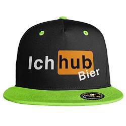 SAUFCOUNTER MARK YOUR DRINKS Ich hub Bier Snapback Cap lustige Snapback Ich hab Bier Malle hacke dicht saufi voll besoffen Saufen Alk Alkohol Party (8 Farbvarianten), Farbe: Schwarz/Grün von SAUFCOUNTER MARK YOUR DRINKS