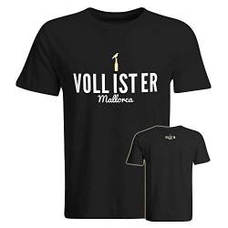 Vollister Voll ist er Mallorca T-Shirt Saufen Party Alkohol Saufi JGA Herrentag Vatertag Abriss Eskalation lustiges Shirt Funshirt, Größe: 2XL, Farbe: Schwarz von SAUFCOUNTER MARK YOUR DRINKS