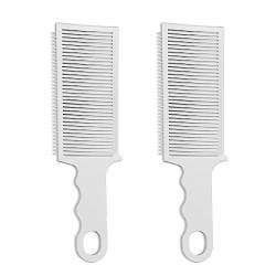 2 Stück Fade Kämm, Professionelle Haarschneidekämme Antistatisch Hitzebeständig Fade Cut Kamm Barber Fade Kamm Clipper-Schneidekämme für Männer Salon Haar-Styling-Werkzeuge (Weiß) von SAVITA
