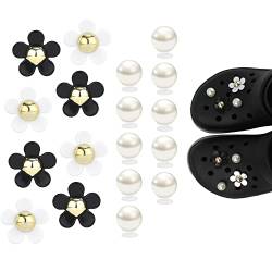 SAVITA 18 Stück Kristalle und Perlen Schuhanhänger, Schuhanhänger Perlen Schuhclip auf Zubehörperlen Schuhclips Perlen für Schuhketten dekorativ und Schuhschmuck von SAVITA