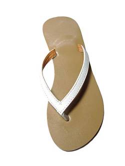 Damen Herren Flip Sandale Classik Weiß Zehentrenner Zehenpantolette von SAWA