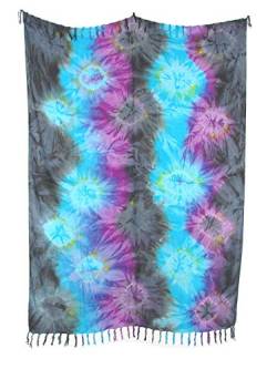 Pareo Sarong Tuch bunt gebatikt farbenfroh Batik Design/große Auswahl schönste Farben/Wickelrock Strandtuch Sauna-Tuch Wickelkleid Schal Freizeitmode Sommermode/aus 100% Viskose von SAWA