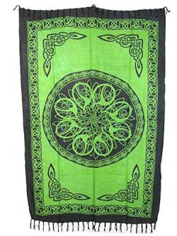 Sarong Pareo Keltisches Blumen Mandala hellgrün/große Auswahl schönste Farben/Wickelrock Strandtuch Sauna-Tuch Wickelkleid Schal Wickeltuch Bademode Freizeitmode Sommermode/aus 100% Viskose von SAWA