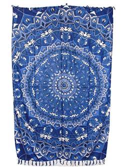 Sarong Pareo Mandala Kaleidoskop blau/große Auswahl schönste Farben/Wickelrock Strandtuch Sauna-Tuch Wickelkleid Schal Wickeltuch Bademode Freizeitmode Sommermode/aus 100% Viskose von SAWA