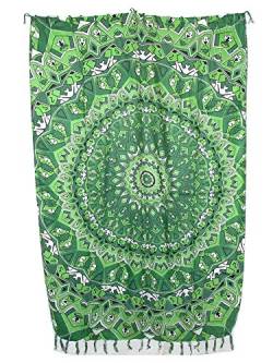 Sarong Pareo Mandala Kaleidoskop hellgrün-grün/große Auswahl schönste Farben/Wickelrock Strandtuch Sauna-Tuch Wickelkleid Schal Wickeltuch Bademode Freizeitmode Sommermode/aus 100% Viskose von SAWA