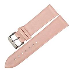 Rosa Uhrenarmband Damenuhrenzubehör Lederarmband Armband Uhrenarmbänder 12-24mm, Rosa, 24mm von SAXTZDS