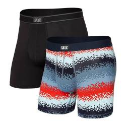 Saxx Men's Underwear Herrenunterwäsche - Daytripper Unterhosen für Männer - Boxershorts mit integrierter Ballpark Pouch TM Unterstützung – 2 Stück, Tech Rec Stripe/Schwarz, Mittel von SAXX Underwear Co.