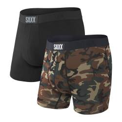 Saxx Men's Underwear Herrenunterwäsche - Vibe Super Weich Boxershorts mit integrierter Pouch TM Unterstützung – Unterwäsche für Herren, Schwarz/Wood Camo, Schwarz/Wood Camo, Mittel von SAXX Underwear Co.