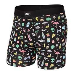 Saxx Men's Underwear Unterwäsche Herren-Boxershorts - Daytripper Herren-Unterhose - Boxershorts mit integrierter Pouch TM Unterstützung - Herrenunterwäsche, Fun Bits-Schwarz, M von SAXX Underwear Co.