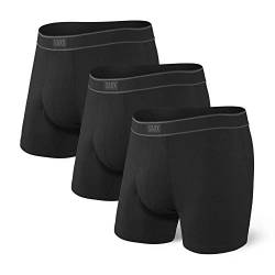 Saxx Men's Underwear Unterwäsche Herren Boxershorts - Daytripper Unterhosen mit integrierter Ballpark Pouch TM Unterstützung - 3er Packung, Schwarz, Groß von SAXX Underwear Co.