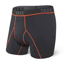 Saxx Underwear Herren Kinetic HD Boxer Brief, Black-Vermillion, M von SAXX Underwear Co.