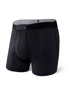 Saxx Unterwäsche Herren Boxershorts - Quest Schnelltrocknendes Mesh Herrenunterhosen - Boxershorts mit integrierter Pouch TM Unterstützung - Unterwäsche für Herren, Schwarz II, Klein von SAXX Underwear Co.