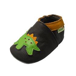 SAYOYO Dinosaurier WeichesLeder Lauflernschuhe Krabbelschuhe Babyschuhe, 17/18 (0-6) S Monate, Dunkelbraun von SAYOYO