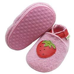 SAYOYO Erdbeere Lauflernschuhe Krabbelschuhe Wolle Babyschuhe Rosa 17/18 (0-6) S Monate von SAYOYO
