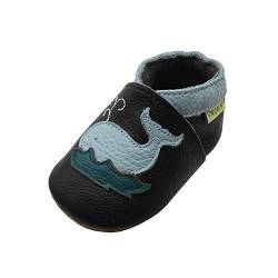 SAYOYO Netter Wal Lauflernschuhe Krabbelschuhe Babyschuhe 23/24 (18-24) XL Monate, Schwarz von SAYOYO