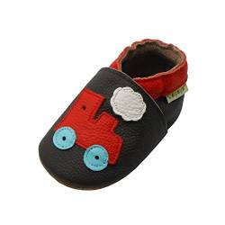 SAYOYO Zug WeichesLeder Lauflernschuhe Krabbelschuhe Babyschuhe,(0-6) S Monate, Dunkelbraun von SAYOYO