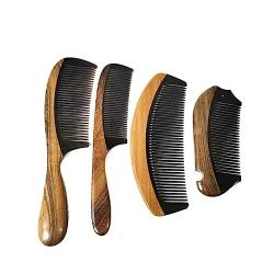 Holzkamm aus Sandelholz, schwarzem Büffelhorn, antistatisch, for Entwirren, breiter Zahn-Haarkamm for lockiges, dickes und langes Haar (Color : D) von SBTRKT