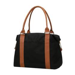 Mode große Reisetasche Damen Handtasche Canvas Umhängetasche Damen Reisetasche (Color : Black L-01, Size : 1 Piece) von SBTRKT
