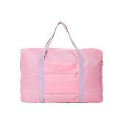 wasserdichte, Faltbare Nylon-Reisetasche, großes Fassungsvermögen, Gepäck, tragbare Damenhandtasche, Herren-Aufbewahrungstasche (Color : Pink, Size : 48x32x16cm) von SBTRKT